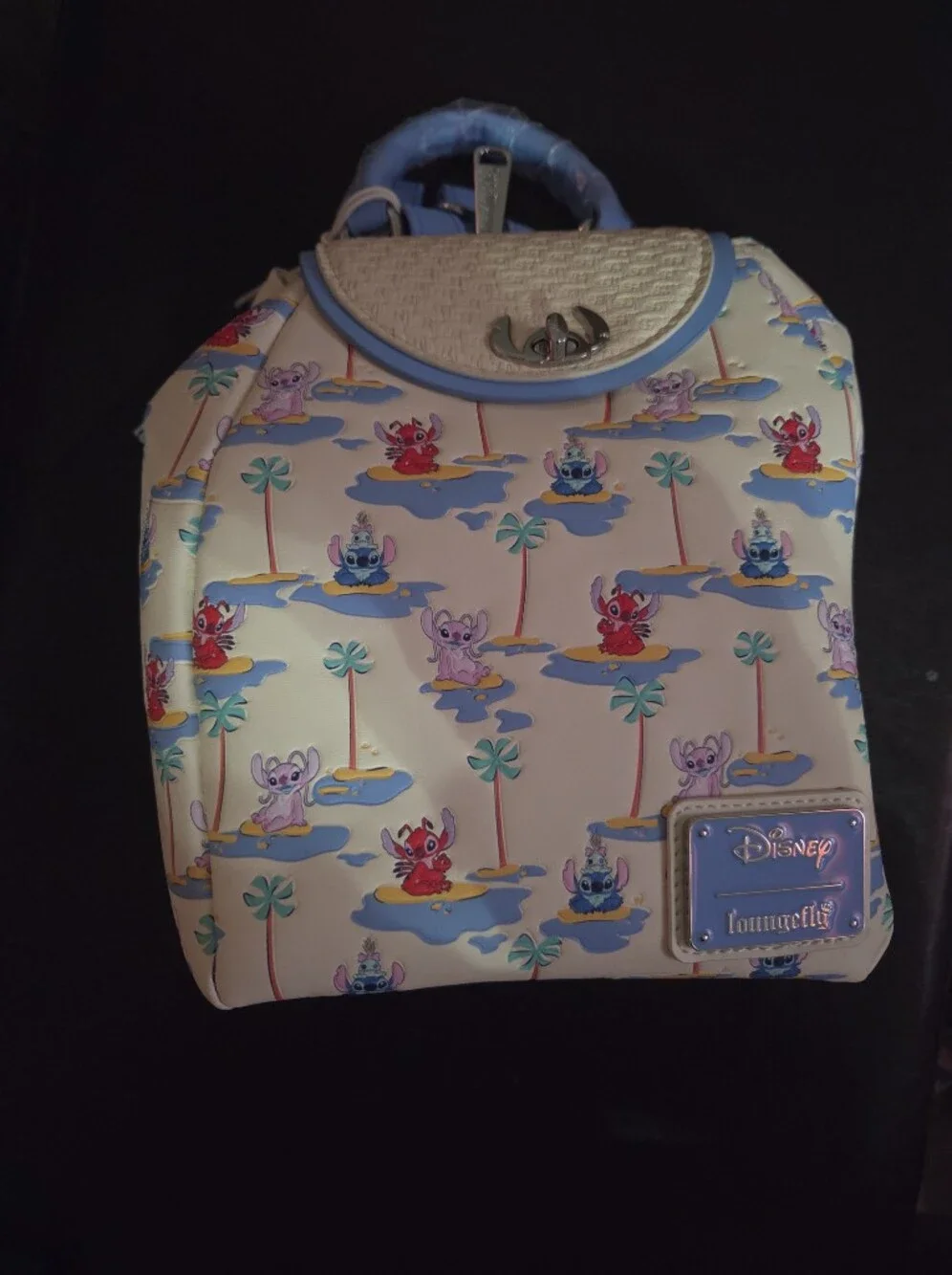 Disney Loungefly Nwt Stitch & Angel Patterned Backpack